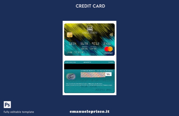 modello di mastercard bancaria San Marino Cassa di Risparmio stile verificato